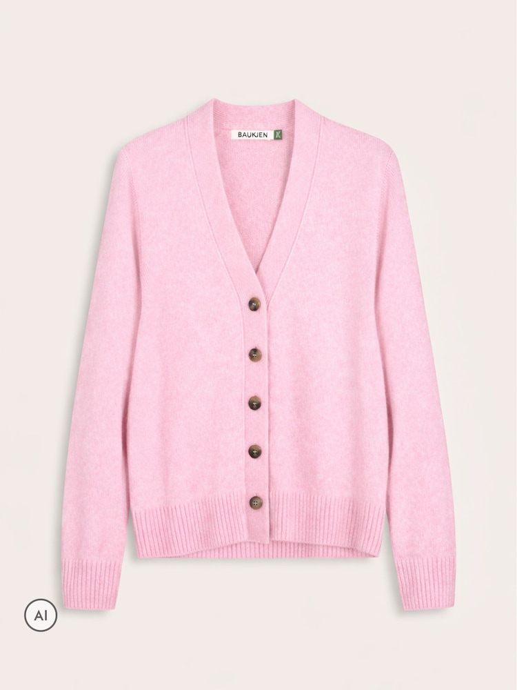 Baukjen Pink Celine V-Neck Blossom Cardigan - Image 5 of 5 Baukjen Pink Celine V-Neck Blossom Cardigan - Image 5 of 5
