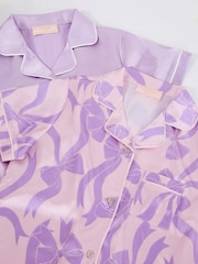 Lipsy Lilac Purple Satin Pyjamas 2 Pack (5-16yrs) - Image 7 of 7