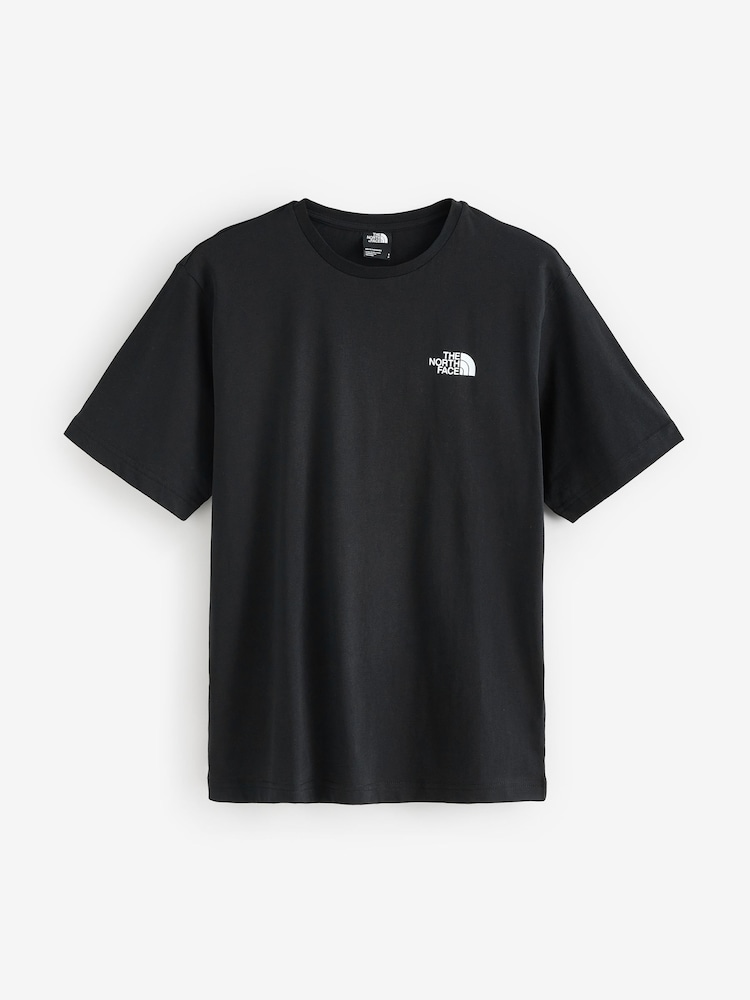 The North Face Black Moutain Sketch Back Print Relaxed 100% Cotton T-Shirt - Image 4 of 5