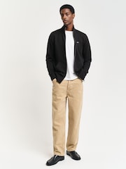 GANT Black GANT Regular-Fit Shield Logo Full Zip Black Sweatshirt - Image 2 of 5