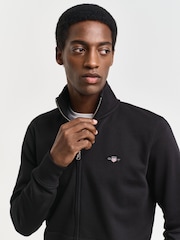 GANT Black GANT Regular-Fit Shield Logo Full Zip Black Sweatshirt - Image 4 of 5