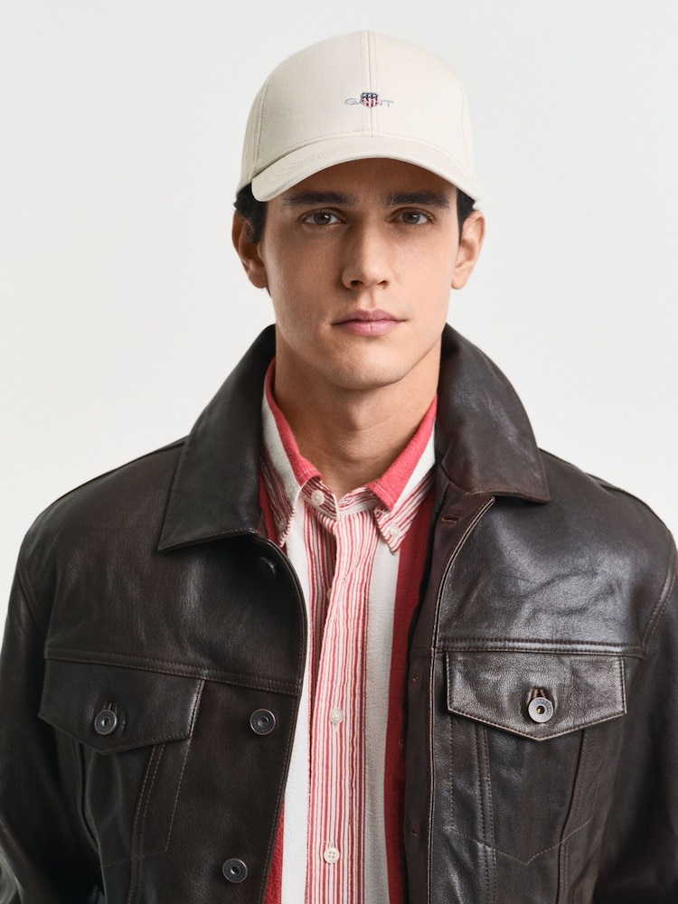 Кремовый - GANT Shield 100% Cotton Cap - Image 3 of 3