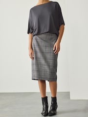 Gris - Falda de tubo de cuadros - Imagen 2 de 10