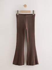 Schokoladenbraun - Gerippte Leggings mit ausgestelltem Bein (3–16 J.) - Bild 1 von 4