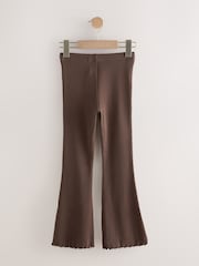 Schokoladenbraun - Gerippte Leggings mit ausgestelltem Bein (3–16 J.) - Bild 2 von 4