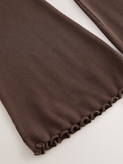 Schokoladenbraun - Gerippte Leggings mit ausgestelltem Bein (3–16 J.) - Bild 3 von 4
