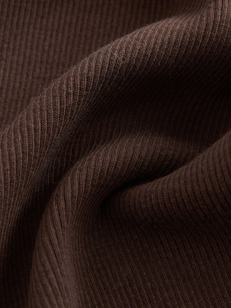 Schokoladenbraun - Gerippte Leggings mit ausgestelltem Bein (3–16 J.) - Bild 4 von 4