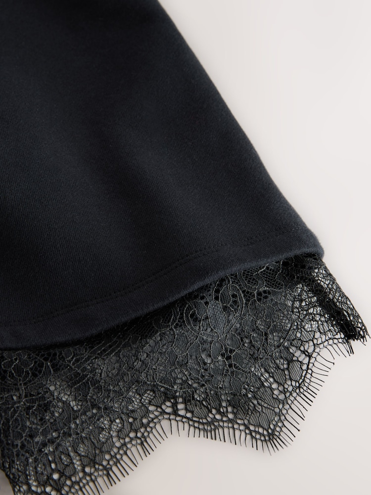 smALLSAINTS Black Lee Lace Sweat Dress - Image 11 of 11