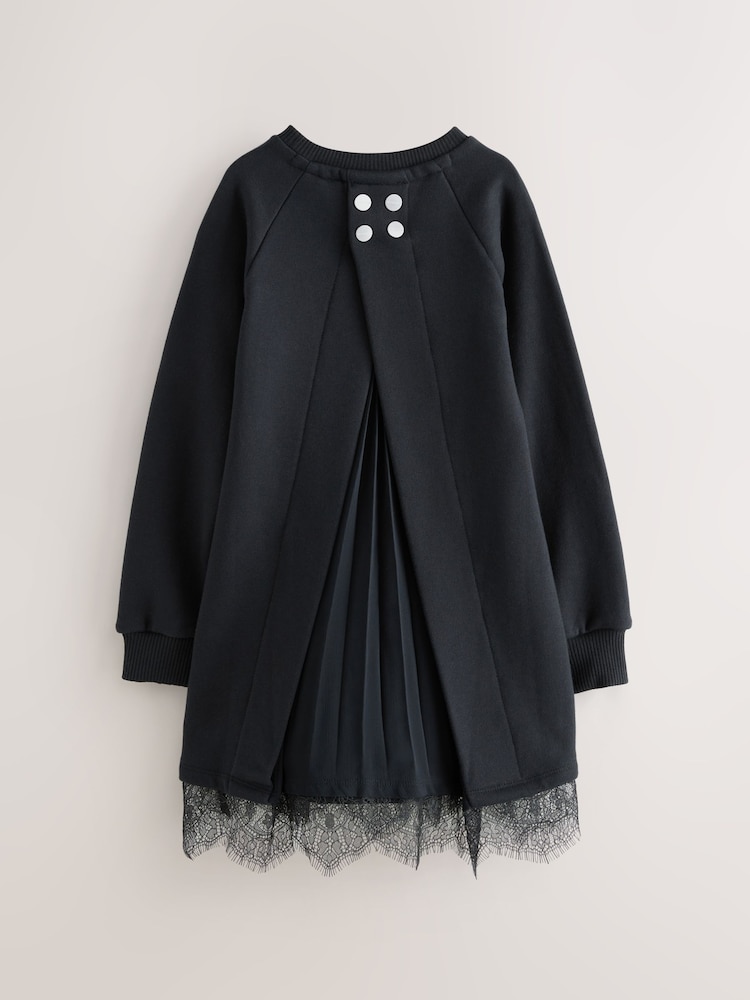 smALLSAINTS Black Lee Lace Sweat Dress - Image 2 of 5 smALLSAINTS Black Lee Lace Sweat Dress - Image 2 of 5