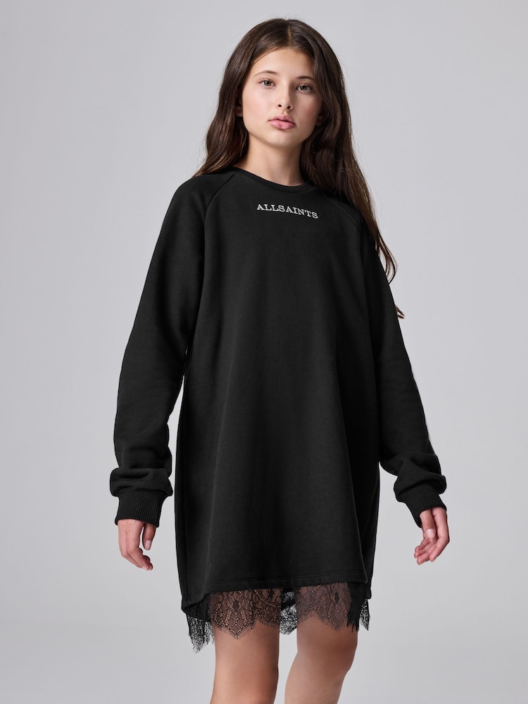 Buy smALLSAINTS Black Lee Lace Sweat Dress from Next USA Buy smALLSAINTS Black Lee Lace Sweat Dress from Next USA