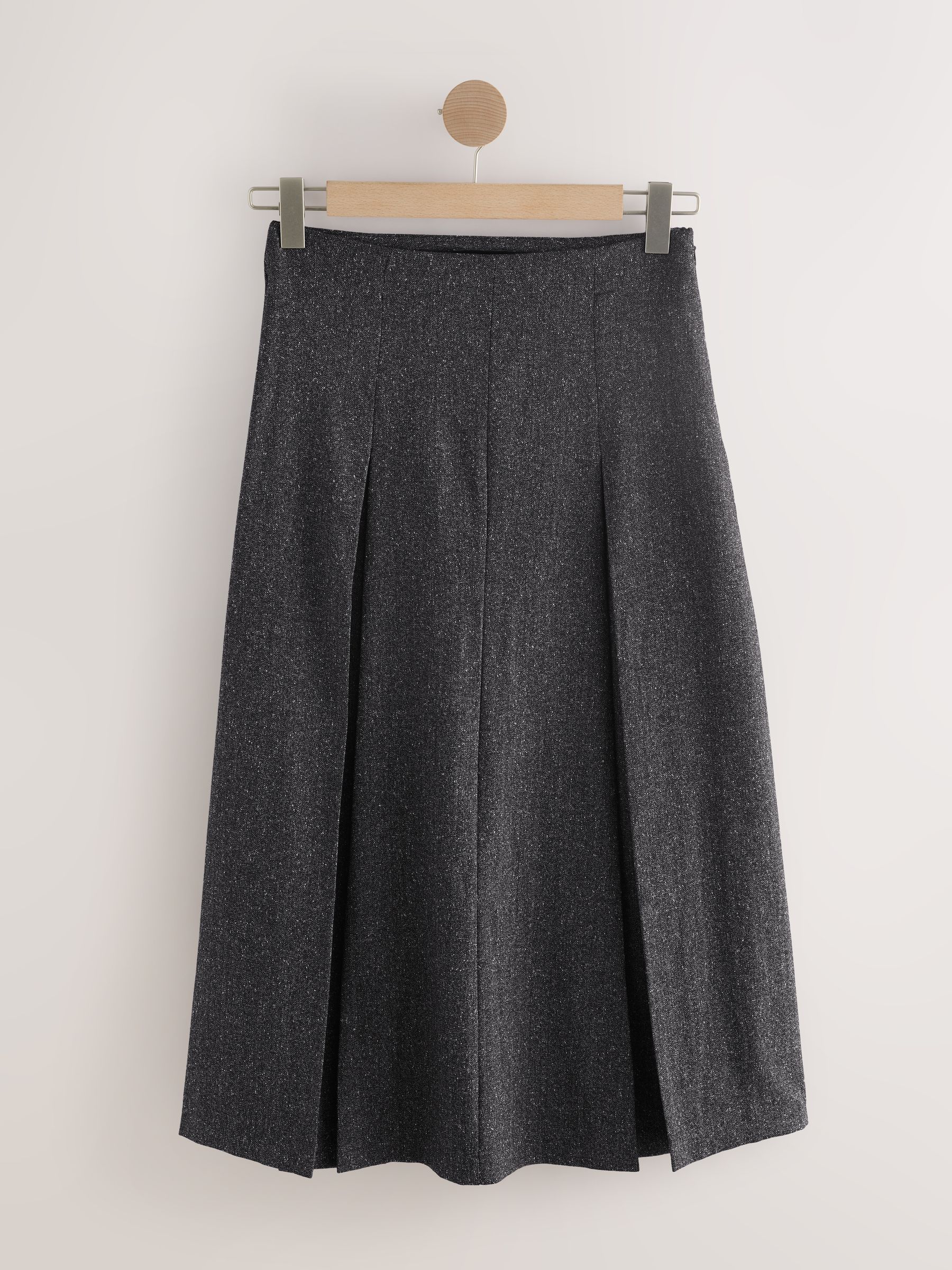 Buy Grey Fleck Pleated Midi Skirt from Next USA