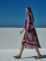 Devotion Twins Blue Corker Mixed Scarf Print 100% Cotton Maxi Dress - Image 1 of 4