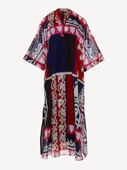 Devotion Twins Blue Corker Mixed Scarf Print 100% Cotton Maxi Dress - Image 3 of 4
