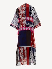 Devotion Twins Blue Corker Mixed Scarf Print 100% Cotton Maxi Dress - Image 4 of 4