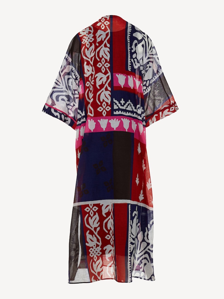 Devotion Twins Blue Corker Mixed Scarf Print 100% Cotton Maxi Dress - Image 4 of 4