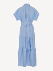 Devotion Twins Blue Ear 100% Cotton Poplin Maxi Shirt Dress - Image 3 of 3