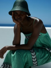 Devotion Twins Green Brilliant 100% Cotton Maxi Dress - Image 1 of 5