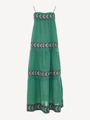 Devotion Twins Green Brilliant 100% Cotton Maxi Dress - Image 4 of 5