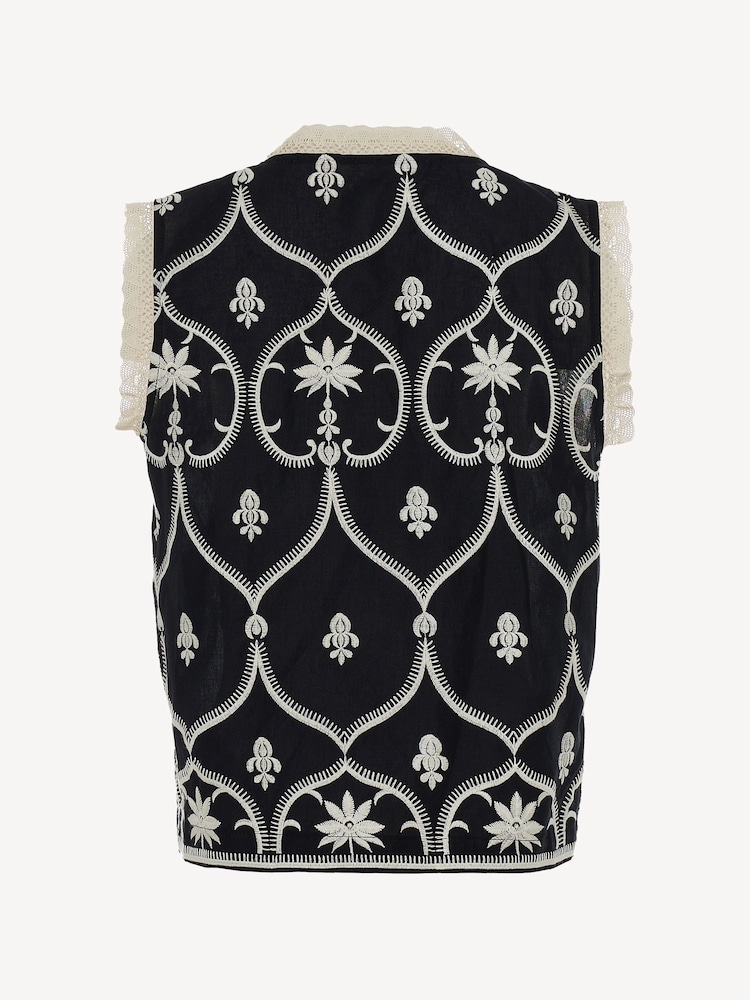 Devotion Twins Black CANNY Embroidered Tie front Blouse - Image 5 of 5 Devotion Twins Black CANNY Embroidered Tie front Blouse - Image 5 of 5
