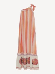 Devotion Twins Orange Delphi One Shoulder 100% Cotton Maxi Dress - Image 3 of 4