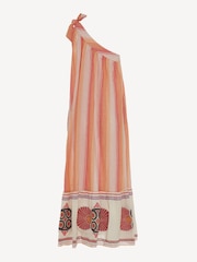 Devotion Twins Orange Delphi One Shoulder 100% Cotton Maxi Dress - Image 4 of 4