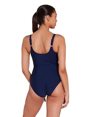 Zoggs Blue Adjustable Kuringai Scoopback Tummy Control Swimsuit - Image 2 of 8