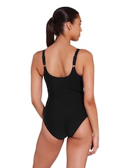 Zoggs Macmasters Scoopback Tummy Control Black Swimsuit - Image 2 of 6