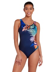 Zoggs Blue Scoopback with Foam Cupped Swimsuit - Imagen 2 de 7