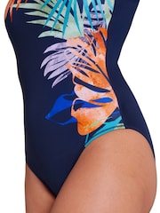 Zoggs Blue Scoopback with Foam Cupped Swimsuit - Imagen 5 de 7