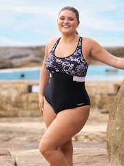 Zoggs Classique Dakota Crossback Black Swimsuit - Image 1 of 7