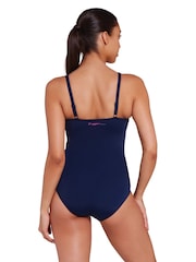 Zoggs Blue Ruched Front Classicback Swimsuit - Image 2 of 7