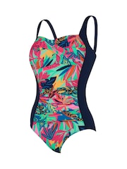 Zoggs Blue Ruched Front Classicback Swimsuit - Image 6 of 7