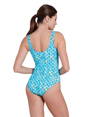 Zoggs Blue Sirene Thermal Silver Lined Scoopback Swimsuit - Image 4 of 8