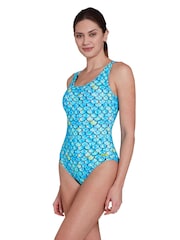 Zoggs Blue Sirene Thermal Silver Lined Scoopback Swimsuit - Image 5 of 8