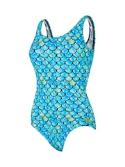 Zoggs Blue Sirene Thermal Silver Lined Scoopback Swimsuit - Image 7 of 8