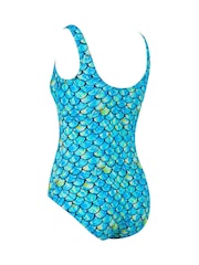 Zoggs Blue Sirene Thermal Silver Lined Scoopback Swimsuit - Image 8 of 8