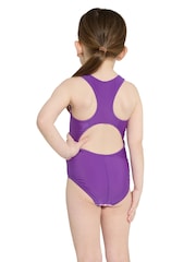 Zoggs Girls Purple Unicorn Actionback Swimsuit - Image 3 of 6