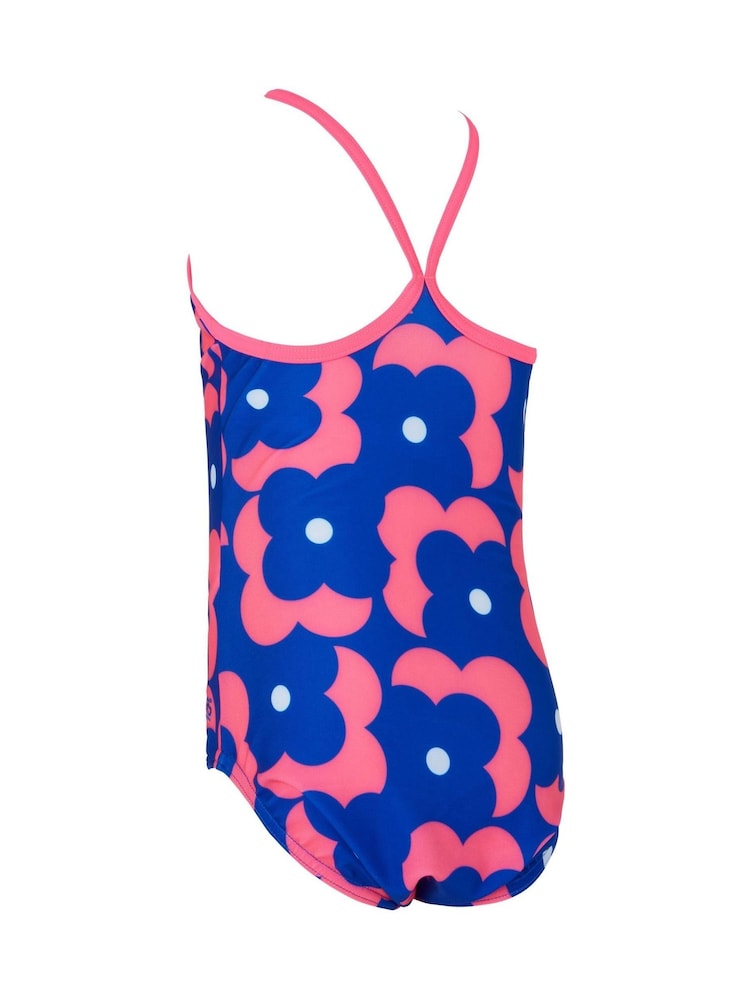 Zoggs Girls Pink Tex Back Swimsuit - Image 6 of 6