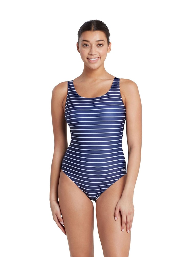 Zoggs Navy Blue Yarra Scoopback Swimsuit - Bild 1 von 4 Zoggs Navy Blue Yarra Scoopback Swimsuit - Bild 1 von 4