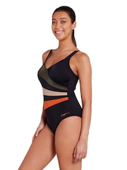 Zoggs Wrap Panel Classic Back Dream Black Swimsuit - Image 5 of 8