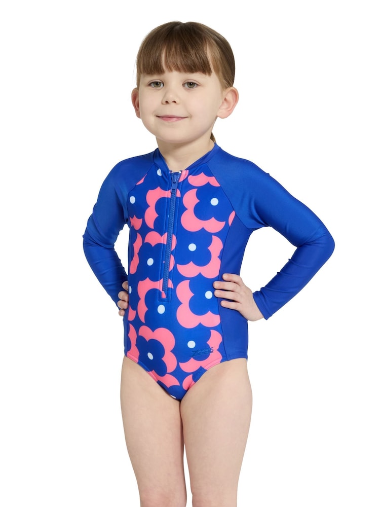 Zoggs Girls Blue Swimsuit - Image 2 of 6