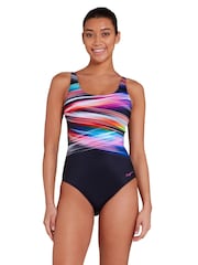 Zoggs Adjustable Scoopback Tummy Control Black Swimsuit - Image 1 of 7