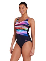 Zoggs Adjustable Scoopback Tummy Control Black Swimsuit - Image 3 of 7