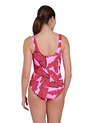 Zoggs Pink Awaken Thermal Silver Lined Scoopback Swimsuit - Image 4 of 9