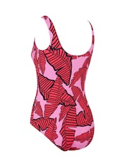 Zoggs Pink Awaken Thermal Silver Lined Scoopback Swimsuit - Image 8 of 9