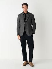 Grey Regular Fit Herringbone Wool Rich Hybrid Blazer With Internal Gilet - Image 2 of 4