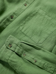 Seasalt Cornwall Green Mens Porlock 100% Linen Shirt - Image 5 of 5