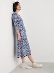 Seasalt Cornwall Black Petite Secret Cove 3/4 Sleeve Midi Dress - Image 3 of 5