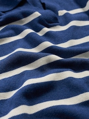 Seasalt Cornwall Blue Barbizan Long Sleeve Collared 100% Cotton Jumper - Image 5 of 5