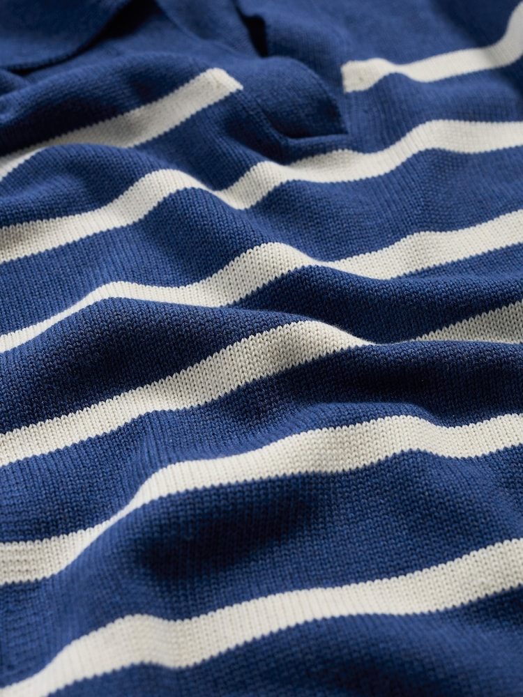 Seasalt Cornwall Blue Barbizan Long Sleeve Collared 100% Cotton Jumper - Image 5 of 5 Seasalt Cornwall Blue Barbizan Long Sleeve Collared 100% Cotton Jumper - Image 5 of 5
